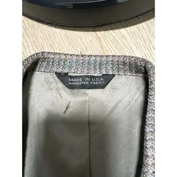 Vintage Chaps Tweed Blazer Textured Wool Jacket - Read